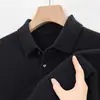Nova Camisa Base de Tricô com Gola Reversível de Manga Longa Outono/Inverno 2026 para Homens, Suéter Polo Casual Espessado de Cor Sólida para Homens