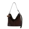 Bolsa de axila de gran capacidad, nuevo bolso tote elegante de gamuza, bolso de hombro de moda para mujer, en un estilo retro moderno