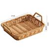 Cesta de sobremesa de frutas criativas quadradas tipo rattan Prato de frutas secas de estilo europeu prato de lanche doméstico cesta de bandeja de chá da tarde de doces