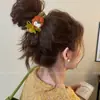 Super Fofo Pompom de Abóbora para Prender o Cabelo de Mulheres, Acessório de Cabelo de Luxo para Outono e Inverno, Elástico para Coque, Elástico de Cabelo