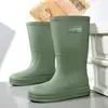 Protección Laboral Transfronteriza Botas de Lluvia de Caña Alta para Mujer Suela Oxford Antideslizante Zapatos de Goma Impermeables para Cocina Resistentes al Desgaste Zapatos de Agua