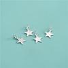 Colgante de estrella de cinco puntas de plata esterlina S925, liso y brillante, con cuentas de cristal y perlas, accesorios para pulsera.
