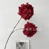 Flores de simulación de hortensia de dos cabezas para bodas, flores para camino de boda, accesorios suaves para fotografía, flor artificial, salón de bodas, color, venta al por mayor