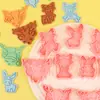 Molde de Biscoito Rena de Natal Coração 3D Desenho Animado Molde de Biscoito Argila DIY Simulação Biscoitos Impressos