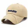 Gorra de Pico Estilo Japonés y Coreano para Mujer, Bordado Retro de Letras, Corona Suave, Algodón Puro Lavado Desgastado, Gorra de Béisbol Unisex de Moda