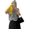 Colete Tricotado Estilo Coreano Feminino Novo Redutor de Idade Gola Redonda de Botão Único Pequeno Empilhado Moda Cor Sólida Colete Suéter Tendência