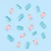 Venta Caliente Transfronteriza Azul y Rosa Estrella Diamante Uñas Postizas Desmontables, Uñas Portátiles de Moda y Estilo, Pegatinas para Uñas Terminadas de 24 Piezas