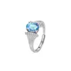 Anillo de Topacio de Cristal Natural Plata de Ley S925 Acabado Cepillado Texturizado Diseño de Nicho Piedra Preciosa Anillo para Mujer
