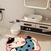 Tapete de Banheiro com Tema de Gato, Tapete Absorvente para Vaso Sanitário, Carpete de Banheiro Antiderrapante de Terra de Diatomáceas