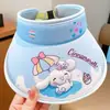Chapéu Boné Protetor Solar Infantil Cartoon Kuromi Estilo Novo para Meninos e Meninas Verão Exterior Aba Larga Chapéu de Sol