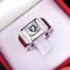 Anel Moissanite Americano Autêntico Masculino Platina 18K Anel de Diamante 1 quilate Excelente Branco Constante Nobre e Generoso Anel para Homens de Negócios