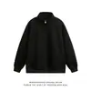 Directo del fabricante: Diseño casual de media cremallera estilo japonés, colección de primavera, sudadera simple y deportiva para hombre con bolsillos tipo canguro y cuello alto