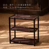Bambú Púrpura Ciruela ciervo Orquídea de Bambú soporte cálamo soporte micro bonsái mesa de té soporte pequeño antiguo cobertizo de té de bambú soporte de té estante de almacenamiento para juego de té