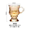 Taza de Vidrio Retro Estilo Europeo con Asa, Taza para Café de Desayuno, Copa Pequeña de Vino Color Ámbar, Taza Souvenir de Alta Gama de Moda