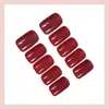 Uñas de Manicura Rectangulares Rojas Portátiles al por Mayor Uñas de Manicura Productos Terminados Removibles Uñas de Manicura Portátiles de Gama Alta