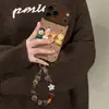 Pulsera de Muñeca de Lunares Adecuada para Funda de Teléfono Apple 17pm iPhone 15 Silicona 16 Ventana Grande 18 Dibujos Animados 14 Femenino