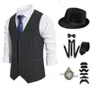 S-6XL Chaleco Rayado de Botones Sencillos para Hombre Estilo Gatsby Casual Fiesta Transfronterizo para Hombre