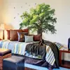 Decoración de Paredes de Dormitorio, Estudio, Sala de Estar con Pegatinas Estilo Acuarela Árboles Frondosos y Pájaros Venta al por Mayor