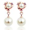 Pendientes geométricos de perlas distintivas, pendientes de perla estrella coreana con doble bola de diamantes de imitación importados, chapados en plata, pendientes de joyería para mujer