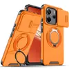 Capa para Celular Adequada para Redmi Note15 Pro Xiaomi 14t com Suporte de Janela Deslizante Capa Protetora Fosca Anti-Queda