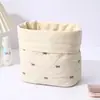 Bolsa de maquillaje acolchada con cordón estilo coreano para mujer, nueva moda 2026, bolsa de almacenamiento de gran capacidad para cuidado de la piel, portátil
