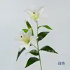 Flor Artificial de 3 Cabezas, Lirio de Seda de Tallo Único, Decoración para el Hogar, Flores para Bodas, Arreglo para Escena de Salón de Bodas, Arreglo de Flores de Piso