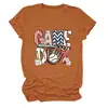 Amazon eBay site independente moda casual feminina dia de jogo luva de beisebol camiseta gola careca manga curta