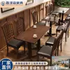 Café Estilo Western Retrô Americano Conjunto de Mesa e Cadeiras de Madeira Maciça Restaurante de Macarrão Sala de Jantar Hotel Bistro Cabine de Restaurante Sofá