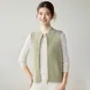 Chaleco de Punto Cachemir con Cuello Medio Alto para Mujer 2026 Otoño/Invierno Nuevo Diseño Simple Chaleco Suéter con Cremallera