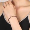 Pulsera de plata de ley 925 con granate natural para mujer, DIY, hecha a mano, pulsera simple, regalo de año de nacimiento para novia, joyería al por mayor