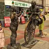 Figuras Humanas Modernas Personalizadas Fundidas em Cobre, Latão e Bronze; Esculturas de Cobre Imitado para Praças; Ornamentos Personalizados de Cultura Agrícola e Costumes Populares