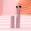 Venta Directa de Fábrica Cosméticos Portátil Set de 5 Brochas para Maquillaje de Ojos Tubo de Plástico Contenedor de Almacenamiento de Herramientas de Belleza