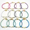 Pulseira de cordão de couro com fecho lagosta e corrente de cauda, pode ser com contas, fecho de rosca ajustável, acessório de joia semiacabado DIY
