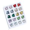 Juego de brocas con punta inferior para decoración de uñas transfronterizas, pequeño mono con 20 brocas de corazón torcidas, joyería al por mayor, broca con forma de rosa