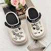 Accesorios para Zapatos Croc Flores de Pedrería para Zapatos Decoraciones Florales DIY Tendencia Clips para Zapatos de Flor Estilo Chanel Accesorios de Joyería con Cadena de Perlas