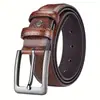 Cinturón de Cuero Genuino Retro de Negocios para Hombre Versión Coreana para Estudiantes Cinturón para Hombres Jóvenes Sombrero de Moda