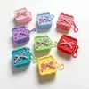 Nova Carteira de Moedas de Silicone Atacado, Carteira de Moedas com Furo de Laço Cor Macaron, Mini Bolsa de Armazenamento Portátil
