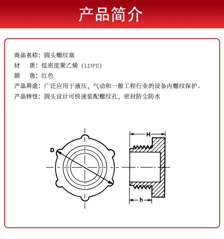 01011圆头螺纹塞-产品简介