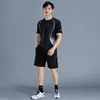 Traje Deportivo de Seda de Hielo para Hombre de Verano Secado Rápido Shorts de Correr para Fitness Traje de Manga Corta