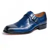 Zapatos de Piel de Punta Talla Grande Transfronterizos para Hombre Talla 38-47 Hebilla Formal de Negocios Novio Zapatos de Boda Piel de Vaca Venta Directa de Fábrica