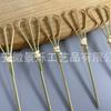 Brochetas de Flores Azules, Lazos de Hilo de Flores, Brochetas Anudadas, Brochetas de Tijeras, Brochetas de Anillo, Brochetas Desechables de Bambú, Material Natural, Ecológico, Biodegradable