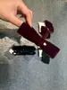 Pinza de Plátano con Lazo de Terciopelo Retro y Brillo Fino Moda Lujo Ligero Clip Vertical para Cola de Caballo Alta