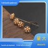 Cobre Fundido Shangjia 9mm Zircônia Centro de Flor Estame de Flor Pinos T DIY Estilo Antigo Acessórios para Grampo de Cabelo Estilo Étnico Retrô