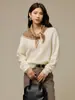 Suéter de Punto Cepillado de Cachemira Perezoso para Mujer Tejido de una Sola Pieza sin Costuras Cuello en V Ropa para Vestir en Capas de Principios de Otoño Ropa Interior Base de Lana