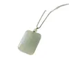 Colgante de Jade Aventurina Natural "Paz y Serenidad", Color Agua Clara Ligera, Colgante Plano Base Hielo, Amuleto de Serenidad, Adorno de Jade