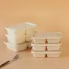 Caja de Almuerzo Biodegradable Desechable Tres Compartimentos Dos Compartimentos Rectangular para el Hogar Picnic Camping Estilo Caja de Embalaje para Frutas Caja de Almuerzo con Compartimentos