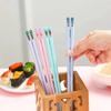 Palillos de Aleación Juego de Palillos Domésticos Estilo Ins Resistente a Altas Temperaturas Antibacteriano Antimoho Antideslizante Compartir Comida Familiar Vajilla de Alta Gama