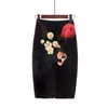 Ebay transfronterizo deseo OL temperamento falda lápiz estampado digital para mujer falda falda falda de cadera generación pelo