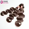 Cabelo Humano Brasileiro Castanho Cor 2# Extensões de Cabelo Humano Ondulado Body Wave
