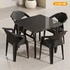 Sillas de plástico para exteriores, mesas y sillas para mercados nocturnos, sillas de respaldo grueso, resistentes al sol e impermeables, adecuadas para restaurantes, uso en interiores y mesas y sillas para barbacoa.